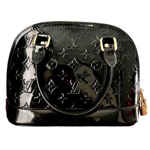 Black Patent Leather Monogram Embossed Bag NWOT